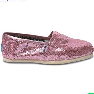 TOMS classic pink glitter shoes item#61
